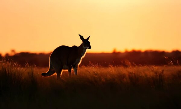 kangaroo at sunset