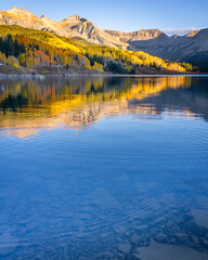 Fall Season in the Southern Colorado Mountains, America, USA. Stunning Views of Golden Aspens in Rocky Mountains.