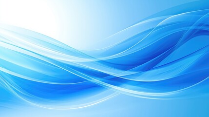 Fototapeta premium A shimmering blue abstract background with smooth, flowing waves and a glossy finish.