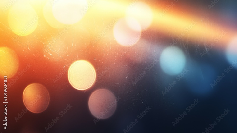 Poster a blurry image of a colorful background with many small circles