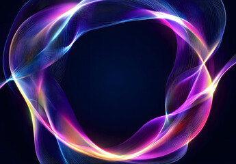 Naklejka premium Creative digital tech circle on a dark background design. Big data and technology concept design. 3D Rendering design