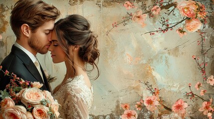 A collage template with wedding photos elegant and classy design