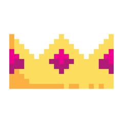 video game item pixelated crown © Gstudio