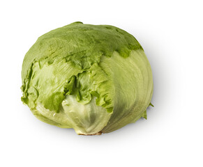 iceberg lettuce with shadow isolated on transparent background