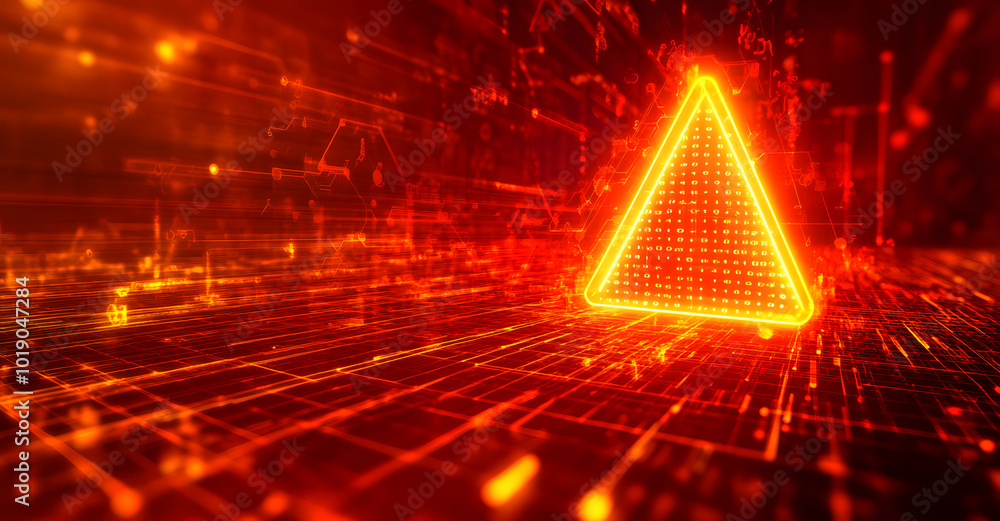 Aufkleber creative red security alert on blurry backdrop. fraud and danger concept designs. 3d rendering desig