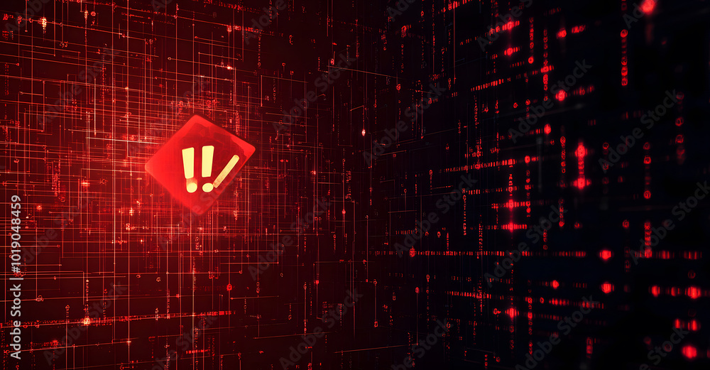 Aufkleber creative red security alert on blurry backdrop. fraud and danger concept designs. 3d rendering desig