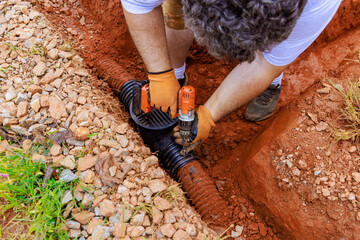 Damaged drainage system for collecting rainwater is replacement of underground storm sewer pipes.