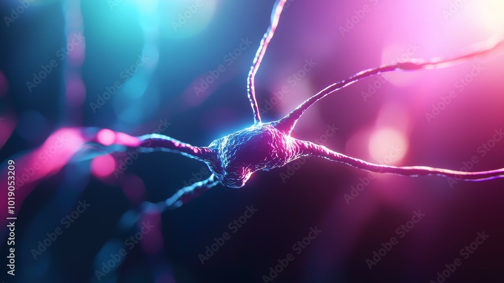 Poster colorful neural connections illuminated in a scientific visualization representing brain activity an