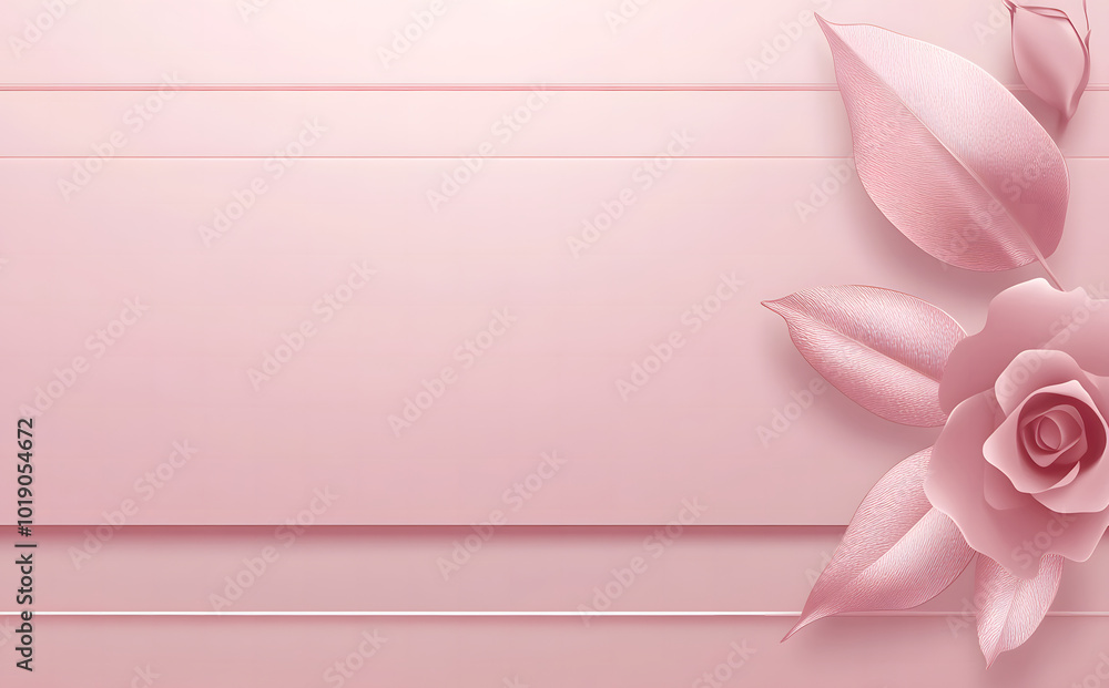 Poster pink metallic background with a large space for text design, featuring elegant design elements like 