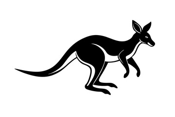 running Kangaroo silhouette vector illustration