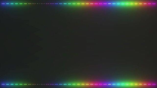 bunte LED-Lichtleiste am unteren und oberen Bildrand