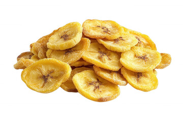 Dried banana slices, healthy snack, transparent background