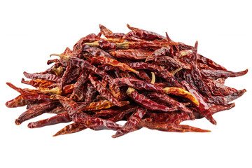 Fototapeta premium Dried red chilies, transparent background