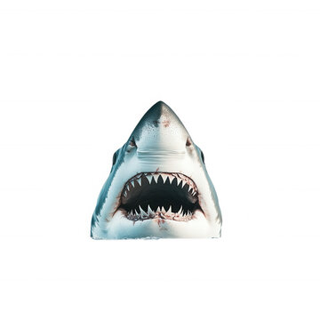 Shark head with mouth open, transparent background