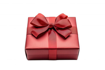 Obraz premium Red gift box with a bow, transparent background