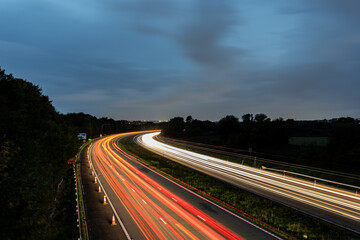 M4 Light trails flowing on m4 motorway at twilight © di-photo