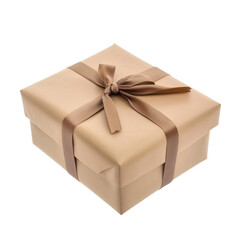 A beautifully wrapped gift box with a bow, transparent background