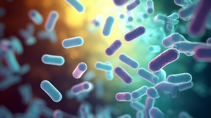 Bacteria illustration in abstract background
