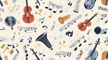 Music, Musical Instruments, Abstract Image, Texture, Background for, Wallpaper, Cover and Screen of Smartphone, PC, Laptop, 9:16 and 16:9 Format