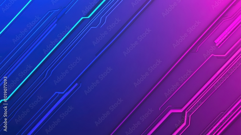 Poster futuristic digital background with vibrant blue and pink lines creating a dynamic and modern aesthet
