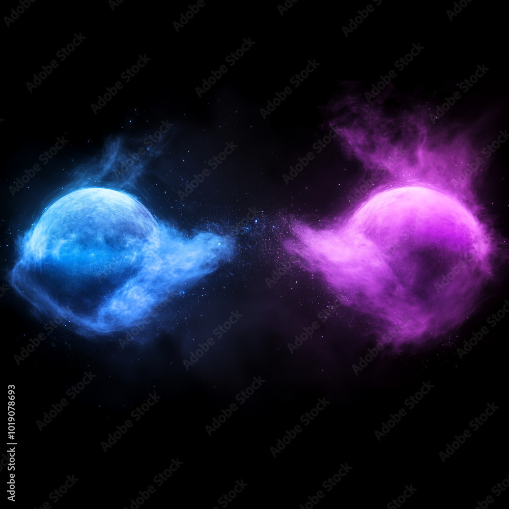 Canvas Prints celestial wonders: visual concept of gas jets from planets in purple