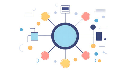 Fototapeta premium Abstract Diagram with Network Connections and Data Nodes