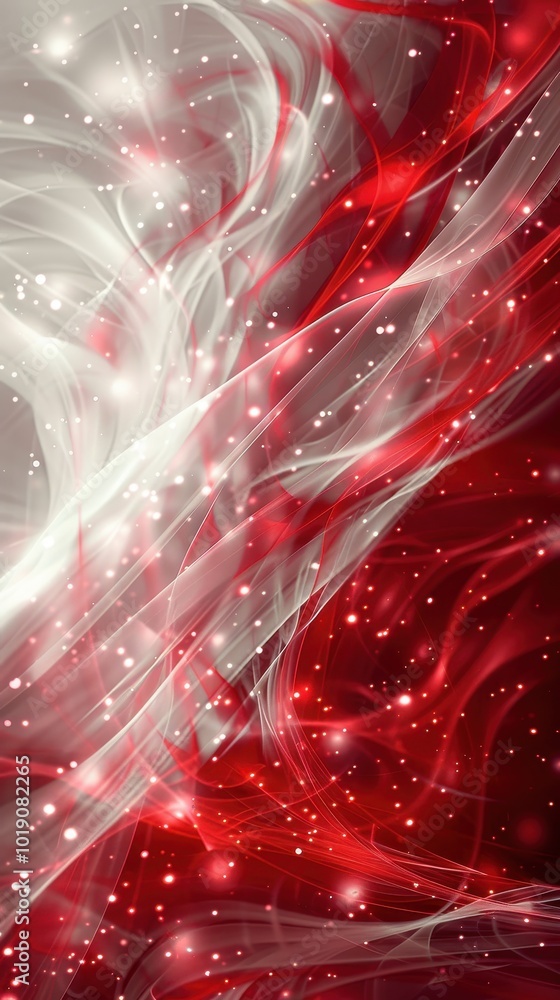 Poster a vibrant display of abstract red and white lights creating a sophisticated background design