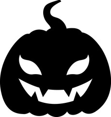 Classic Jack-o-lantern pumpkin face expression silhouette. Halloween party pumpkin carving. Stock vector illustration isolated on white background in flat style.