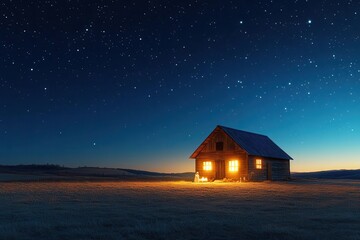 nativity scene set in a rustic barn under a starry sky emphasizing the warmth of the festive season and the traditional elements of christmas