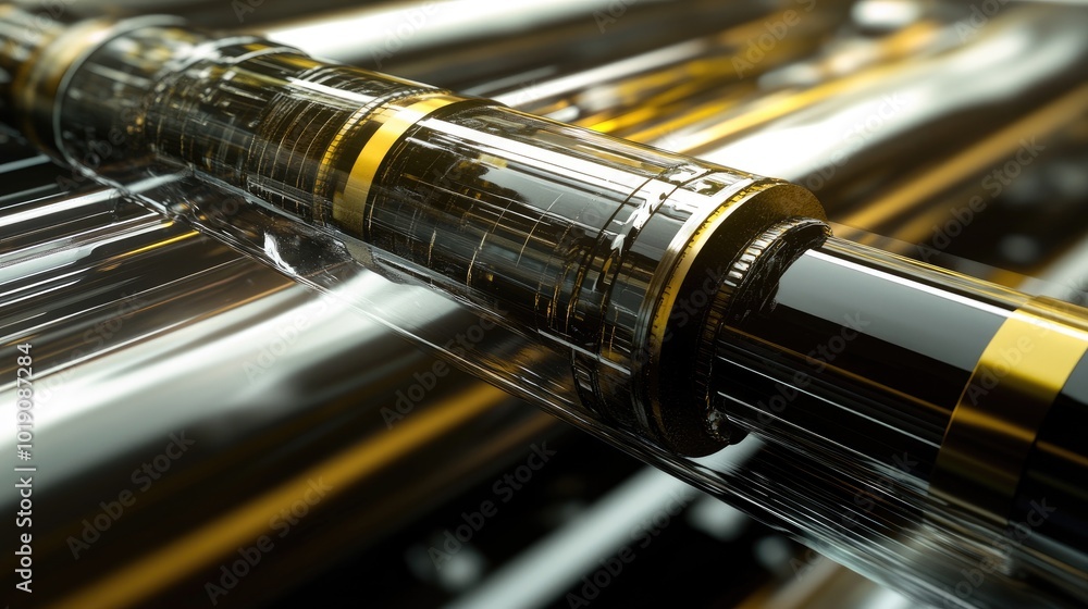Poster abstract close-up of a transparent mechanical device