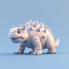 3D Ankylosaurus Icon: Armored Dinosaur Illustration Logo
