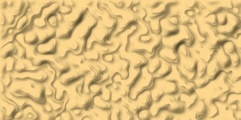 3D Woodcut Stylized Brown Woody topographic Contour Scheme and Terrain. Geographic mountain terrain. Contour map background. Woody Cartographic Weave with seamless striped patterns and wavy Shapes