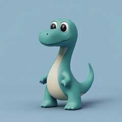 Obraz premium 3D Brachylophosaurus Icon: Dinosaur with Crest Illustration Logo