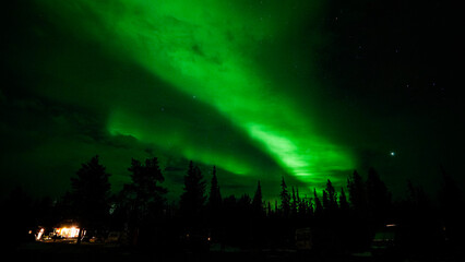 aurora borealis above kiruna, sweden