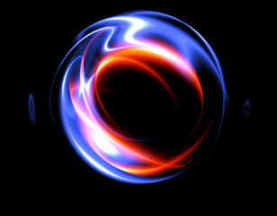 Vivid abstract background. Beautiful swirl trail effect frame. Mystical portal. Bright sphere lens. Rotating lines. Glow ring. Magic ball. Led spiral. Glint lines. Focus place. Illusory flash