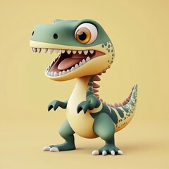 Fototapeta premium 3D Ceratosaurus Icon: Dinosaur with Horned Head Illustration Logo