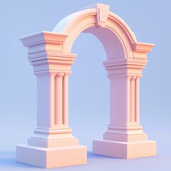Obraz premium 3D Ceremonial Arch Icon: Wedding and Event Illustration Logo