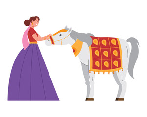 female and hindu horse