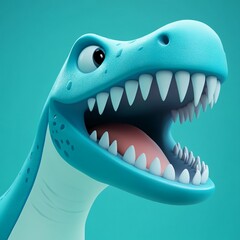 3D Mosasaurus Icon: Large Marine Reptile Illustration Logo