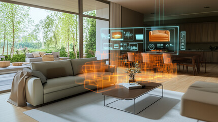 Fototapeta premium Augmented Reality in Smart Homes, generative ai
