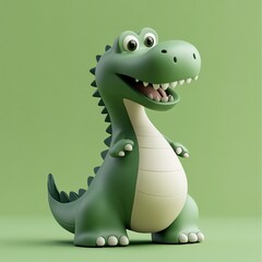 Fototapeta premium 3D Saurosuchus Icon: Large Prehistoric Reptile Illustration Logo