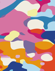 minimalist abstract illustration. Colorful modern style wall decoration poster