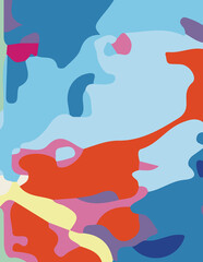 minimalist abstract illustration. Colorful modern style wall decoration poster