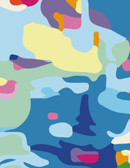 minimalist abstract illustration. Colorful modern style wall decoration poster