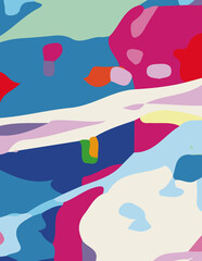 minimalist abstract illustration. Colorful modern style wall decoration poster