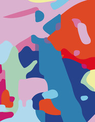 minimalist abstract illustration. Colorful modern style wall decoration poster