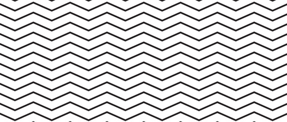 Horizontal zigzag lines pattern. Black and white zig zag strips background. Parallel jagged stripes texture. Minimalistic graphic print. Vector illustration