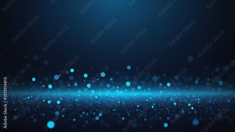 Poster abstract textured digital design illustration of a blue gradient glitter style background with circu