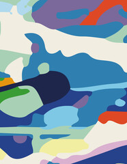 minimalist abstract illustration. Colorful modern style wall decoration poster