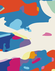 minimalist abstract illustration. Colorful modern style wall decoration poster